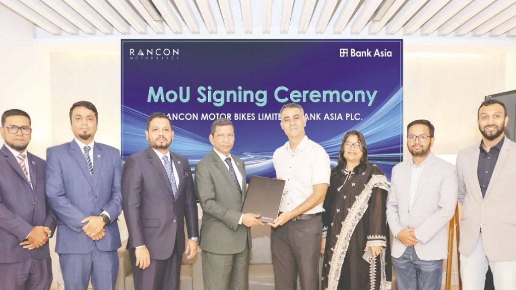 মোটরবাইক ঋণে ব্যাংক এশিয়া ও র‍্যানকনের চুক্তি